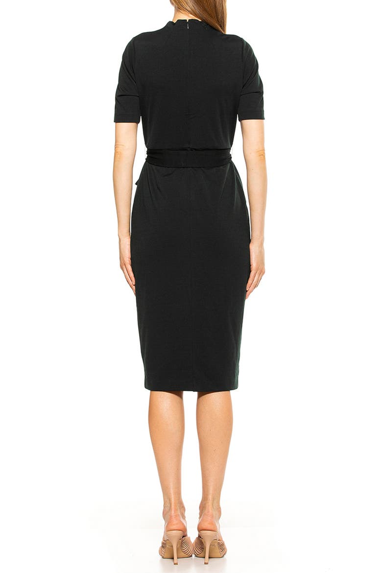 Waist Tie Sheath Dress, Alternate, color, BLACK
