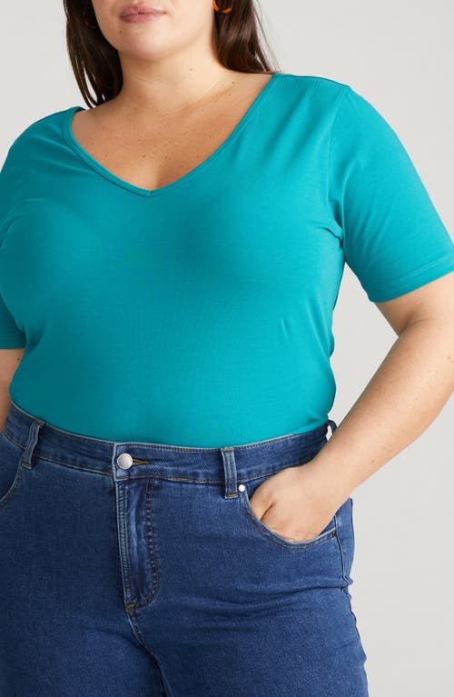 Universal Standard Double V-neck T-shirt In Aurora