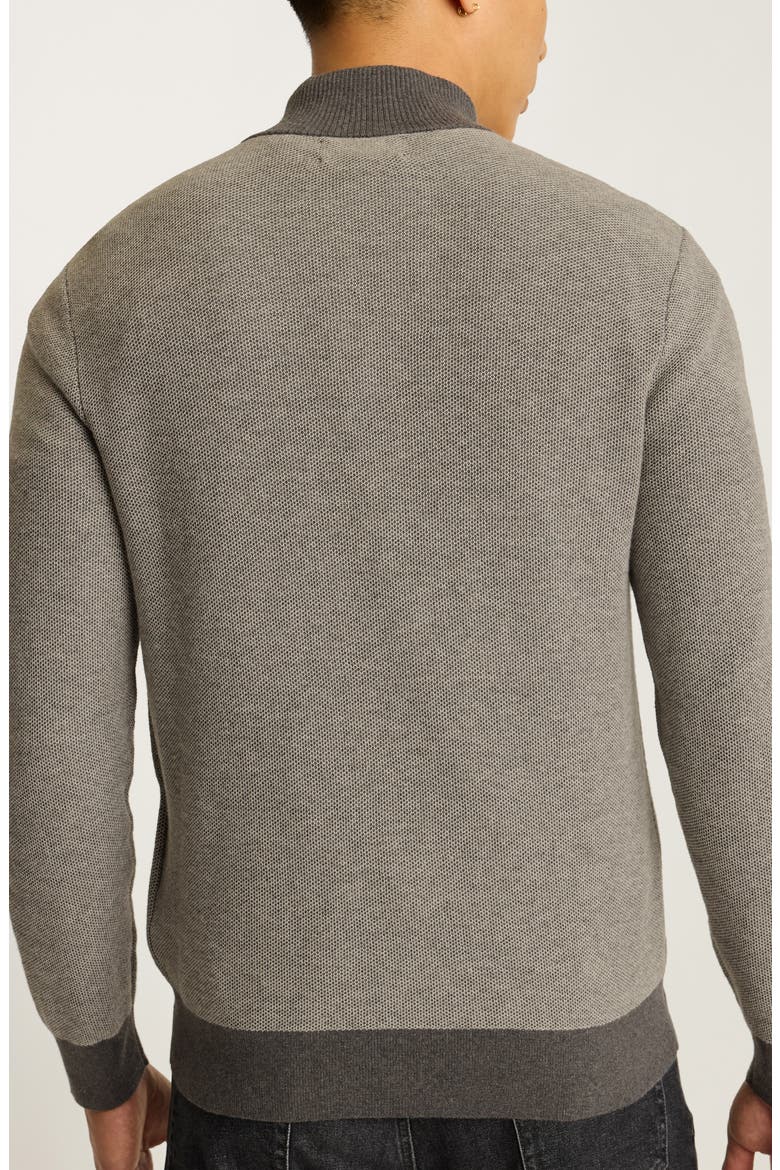 Honeycomb Cotton & Cashmere Quarter Zip Sweater, Alternate, color, ASHES GC FLANNEL GC
