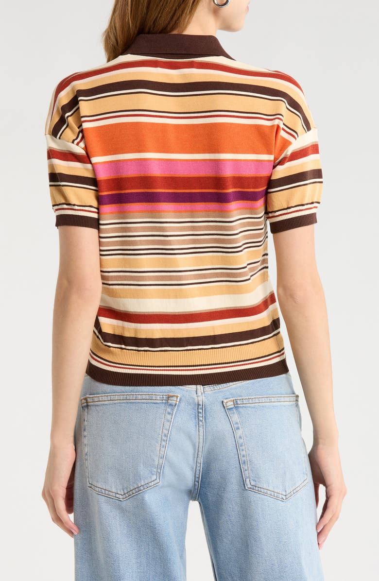 Faithfull the Brand Sable Stripe Knit Polo, Alternate, color, Murano Stripe
