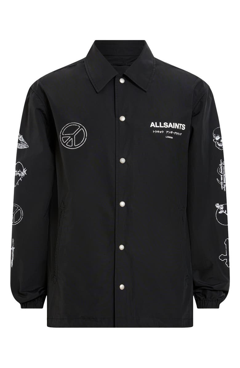 AllSaints Orbital Coach Jacket, Alternate, color, Black