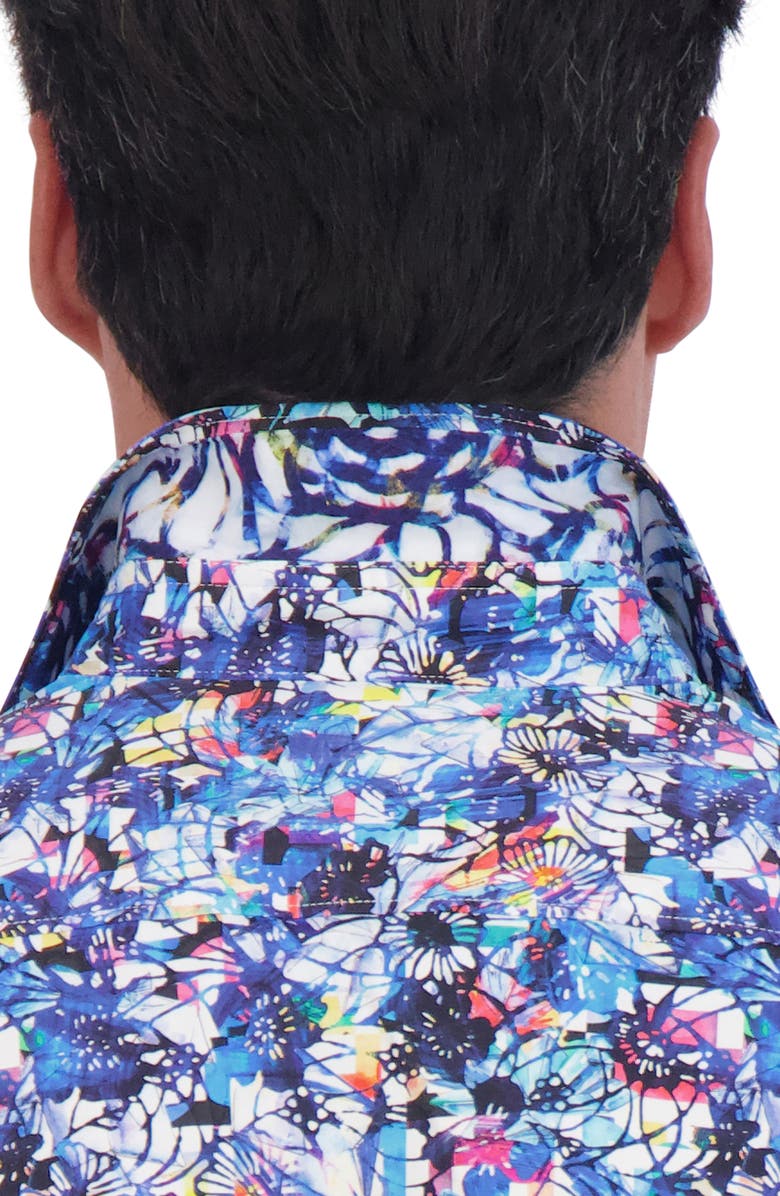 Robert Graham Abstract Floral Print Cotton Button-Up Shirt, Alternate, color, Blue Multi