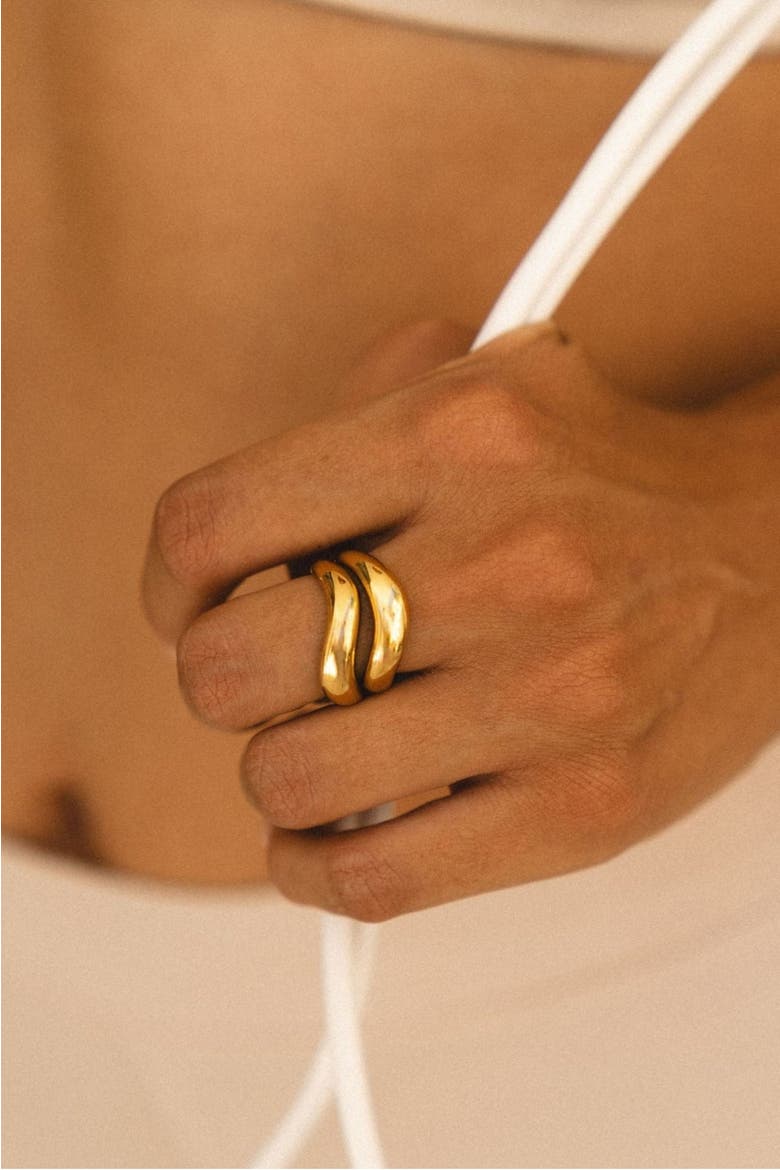 Double Trouble Ring Set, Alternate, color, Gold