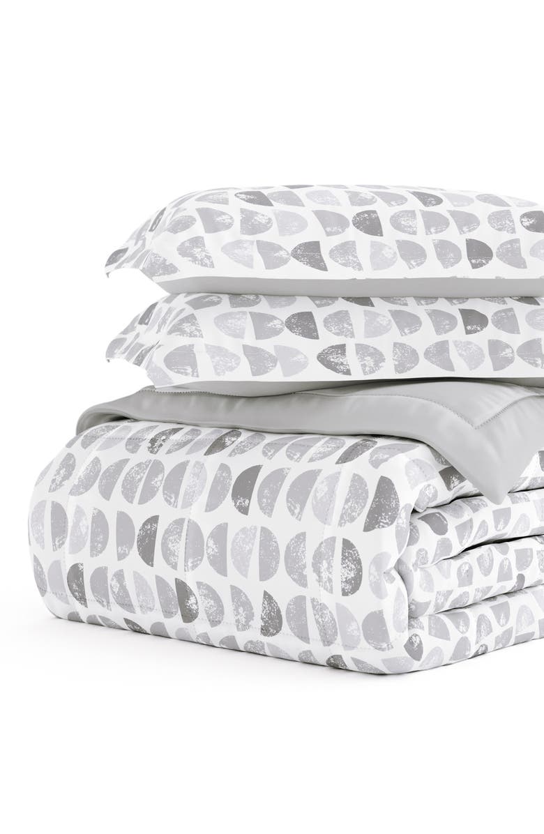 HOMESPUN Premium Down Alternative Moonlight Stars Reversible Comforter Set, Alternate, color, Light Gray