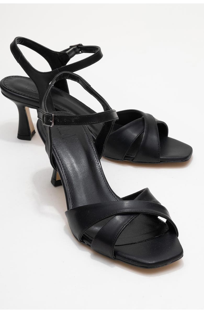 Prologue Shoes Melin Cross Strap Stiletto Sandal, Alternate, color, Black