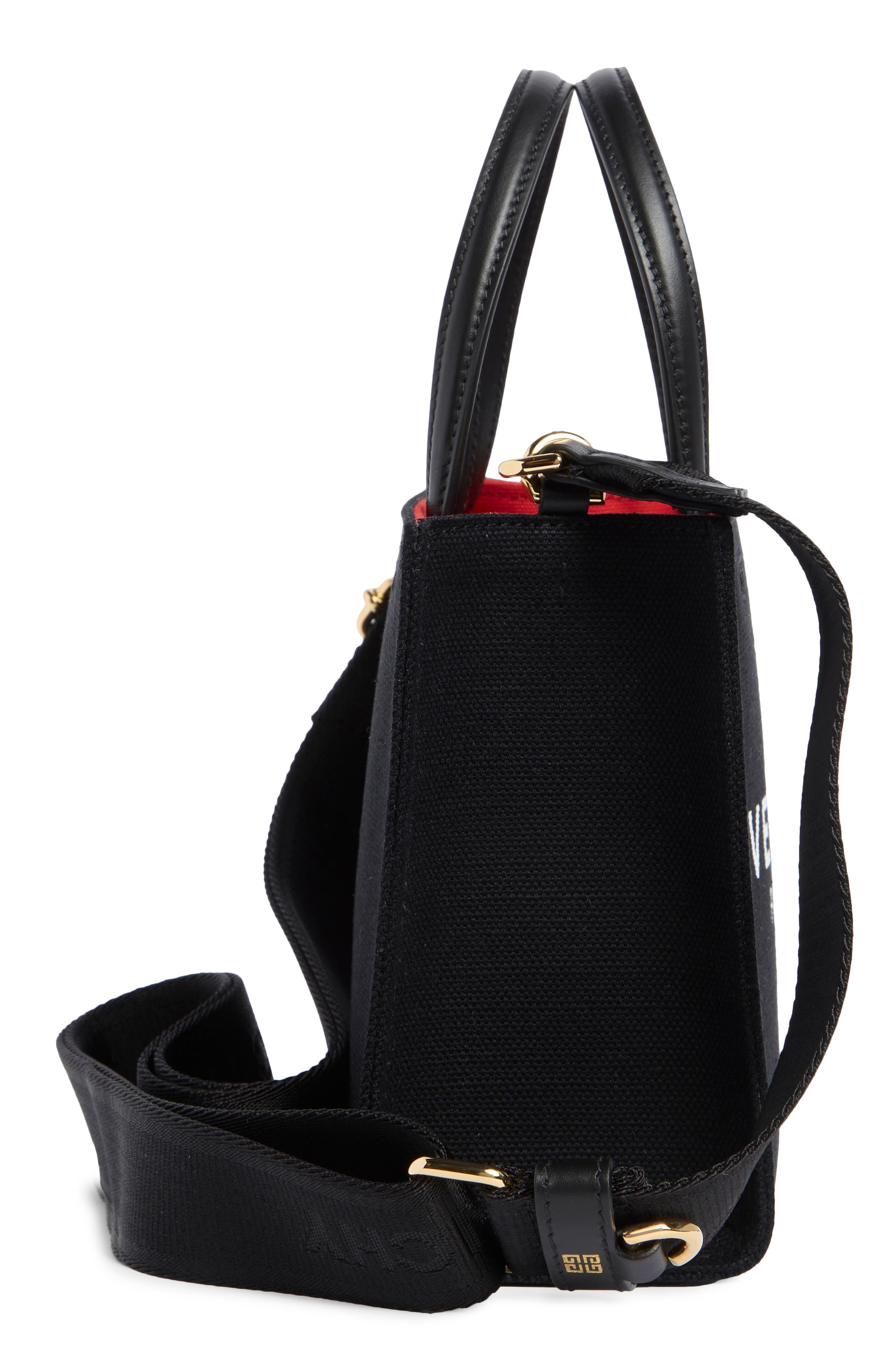 Givenchy Mini Canvas G-Tote, Alternate, color, Black