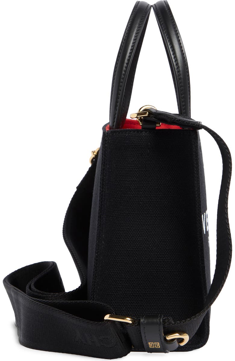 Givenchy Mini Canvas G-Tote, Alternate, color, Black