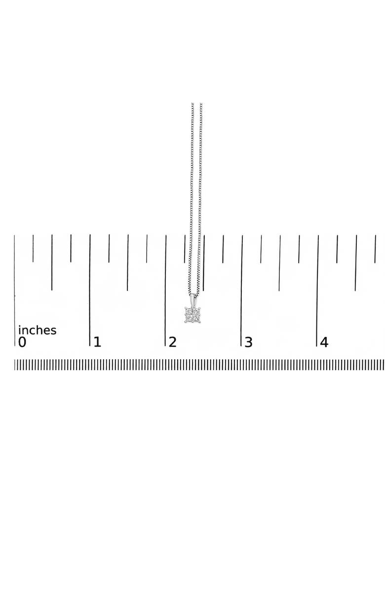 Haus of Brilliance Sterling Silver 1/4 Cttw Princess Cut Diamond 4 Stone Pendant Necklace, Alternate, color, Silver
