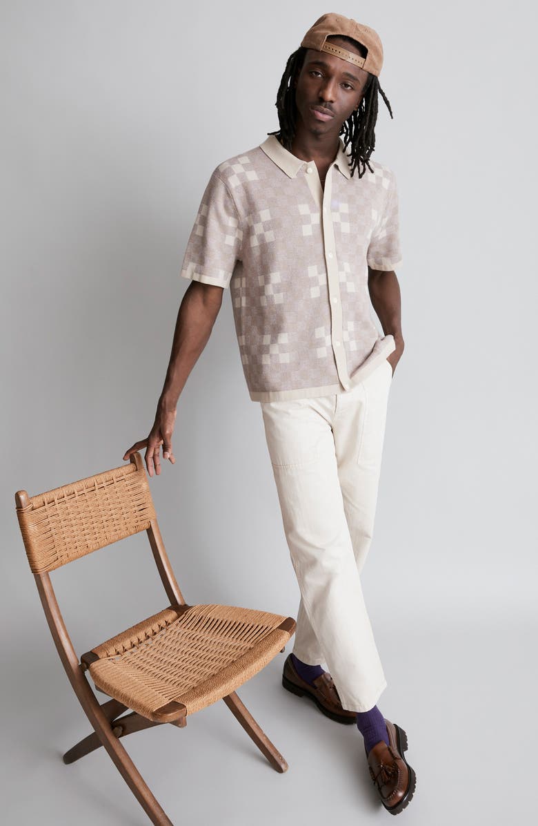 Madewell Plaid Jacquard Cotton Sweater Polo, Alternate, color,