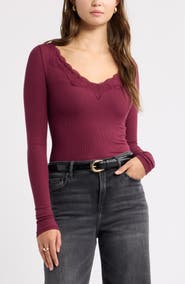 Open Edit Lace Trim Top