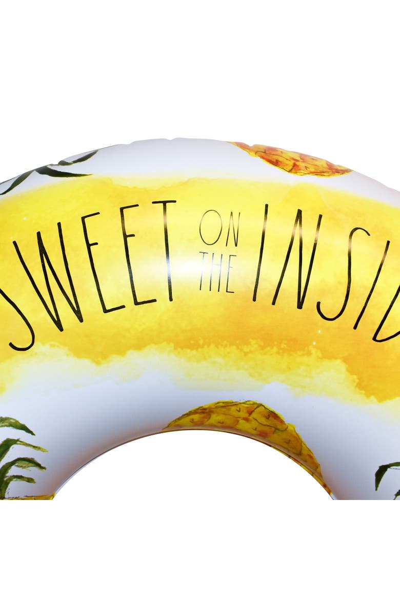 Sweet On The Inside 48 Inch Ring Float Pineapple Inflatable Jumbo Tube, Alternate, color, Multicolored
