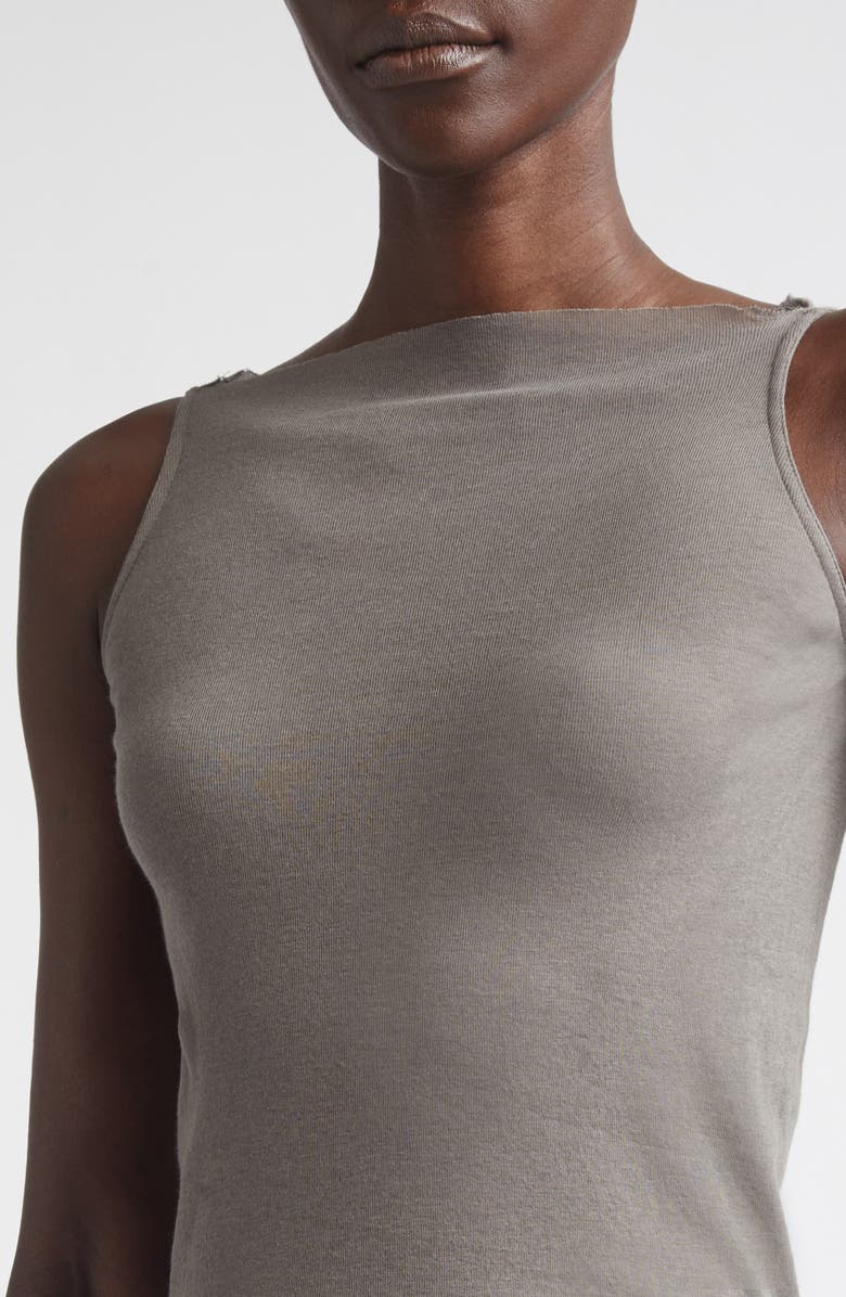 Rick Owens Raw Edge Cotton Tank, Alternate, color, Dust