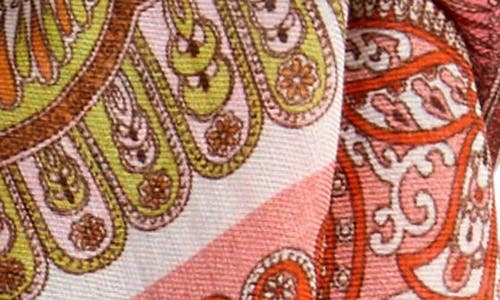 Echo Patchwork Tile Scarf In Guava