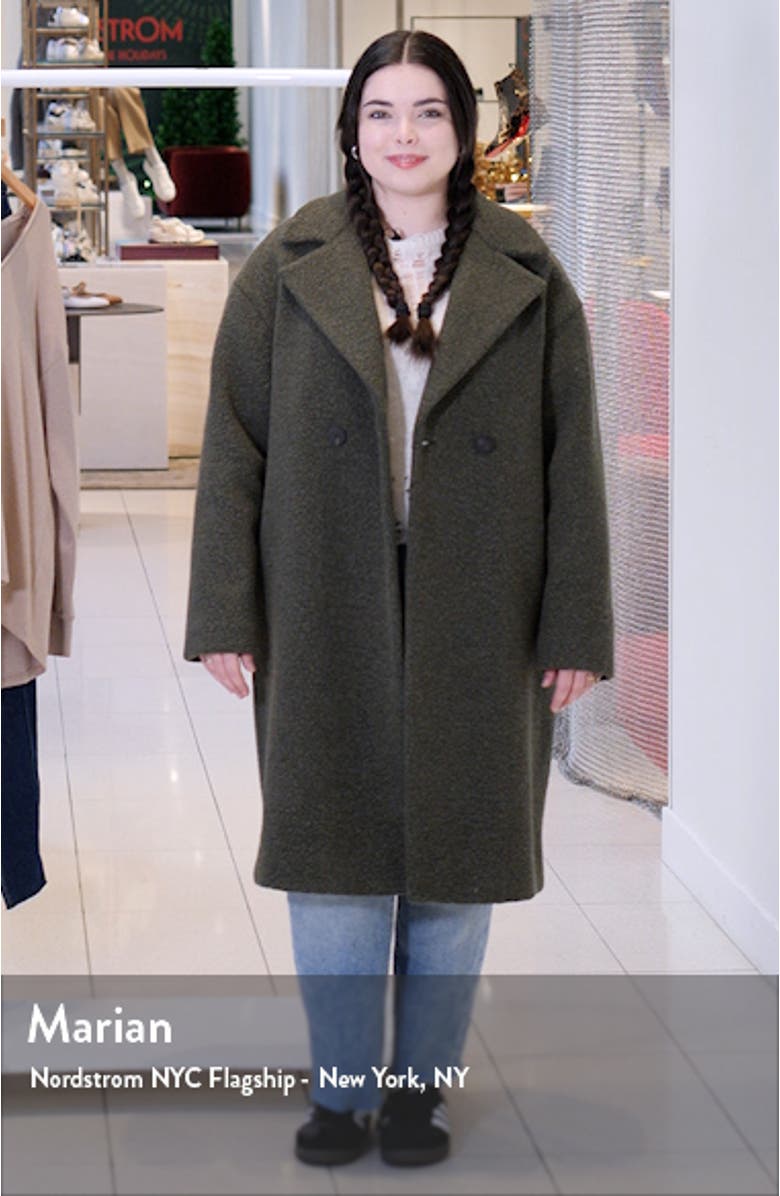 Double Breasted Wool Blend Teddy Coat, sales video thumbnail