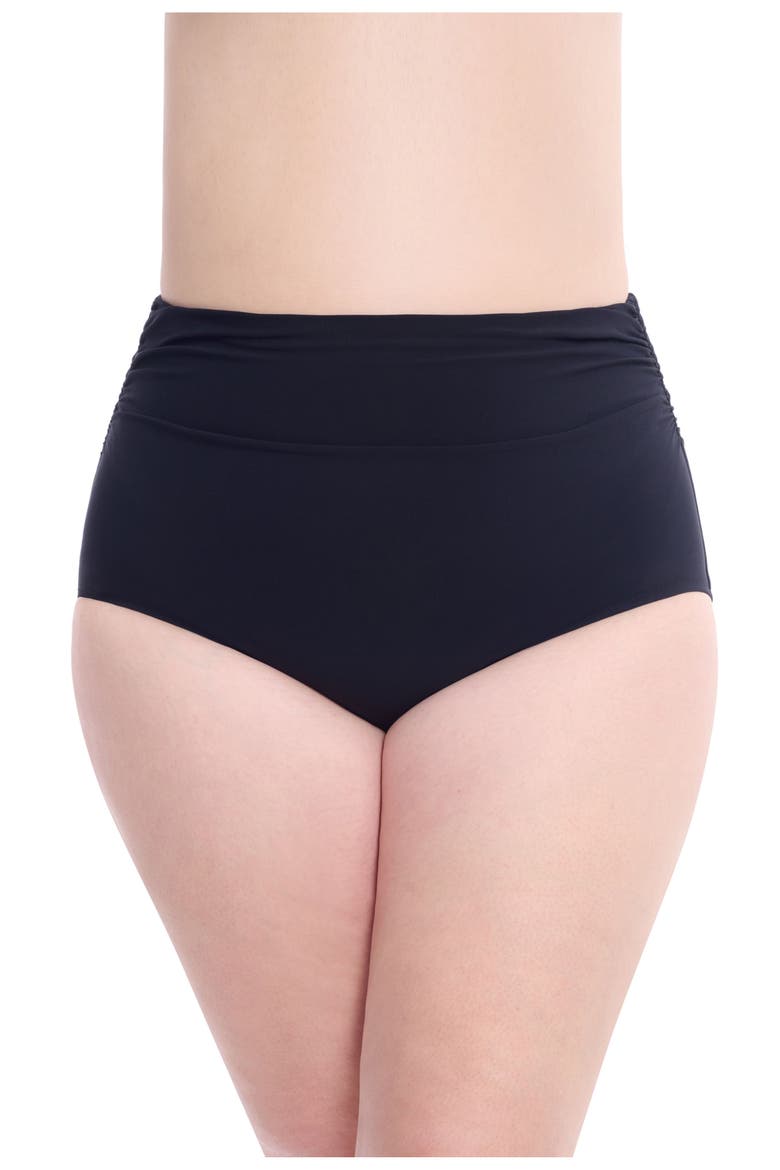 Trutti Frutti Full Figure High Waist Bottom, Main, color, Black