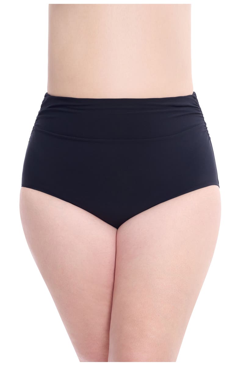 Profile by Gottex Trutti Frutti Full Figure High Waist Bottom, Main, color, Black