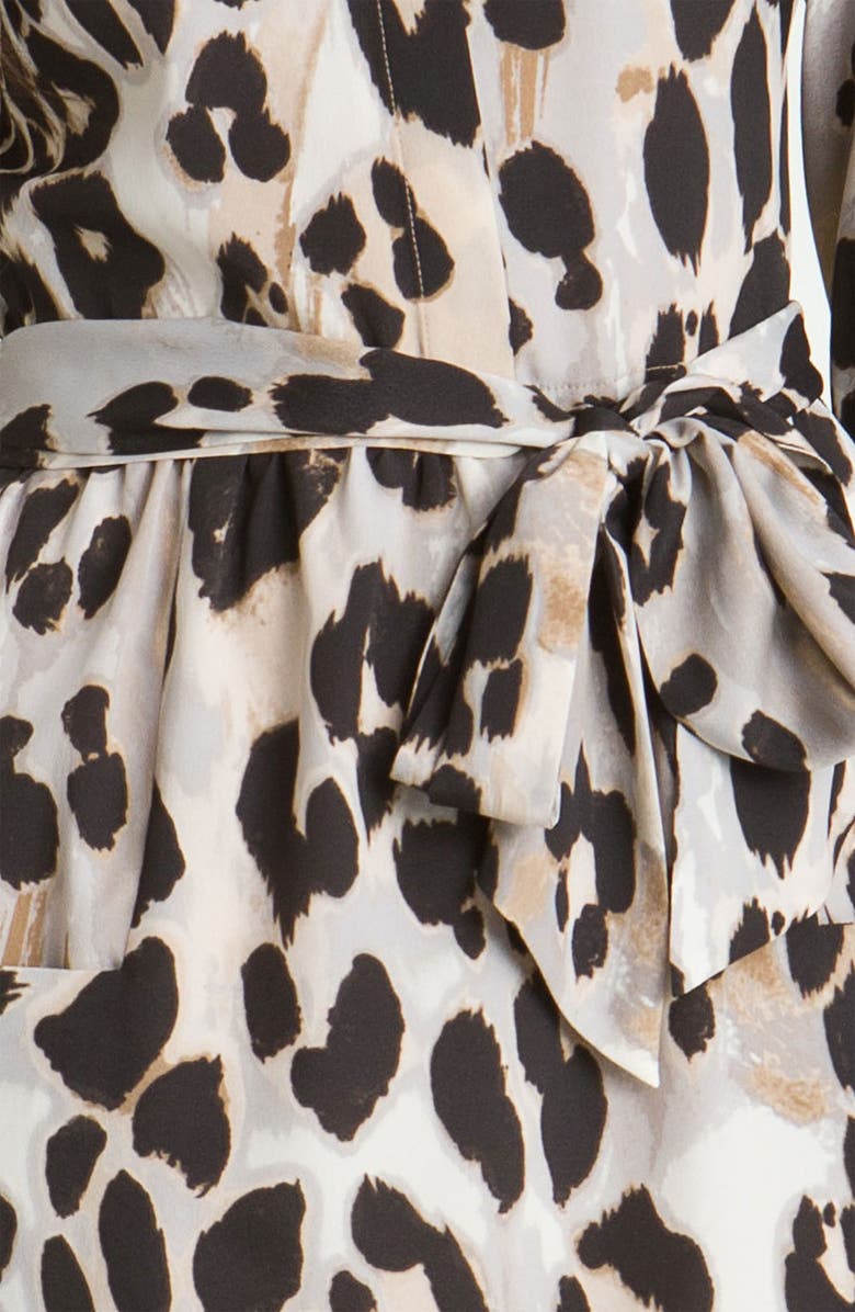 Eliza J Animal Print Crêpe de Chine Shirtdress, Alternate, color,