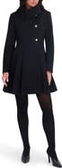 Kensie Asymmetric Button-Front Pleated Coat