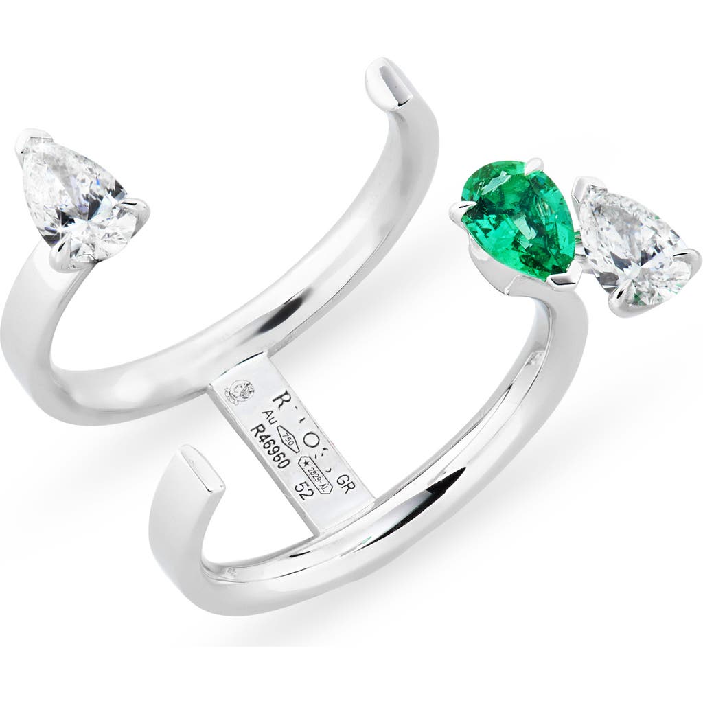 Repossi Serti Sur Vide Diamond & Emerald Open Ring