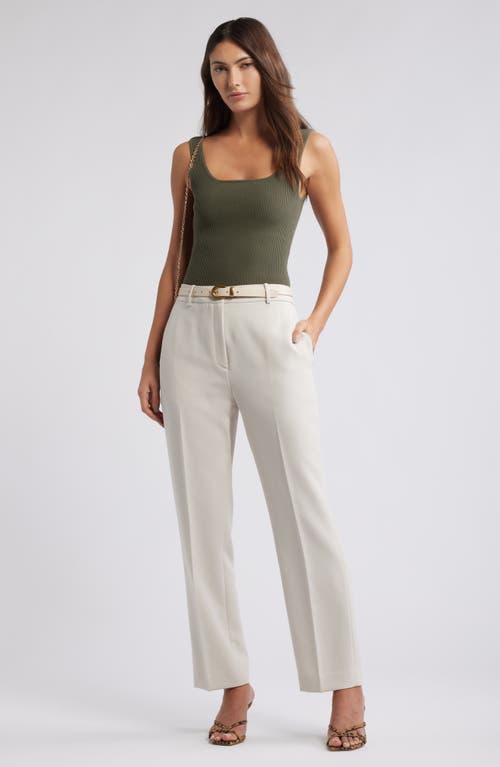 Open Edit Luxe Sculpt Rib Tank In Olive Sarma