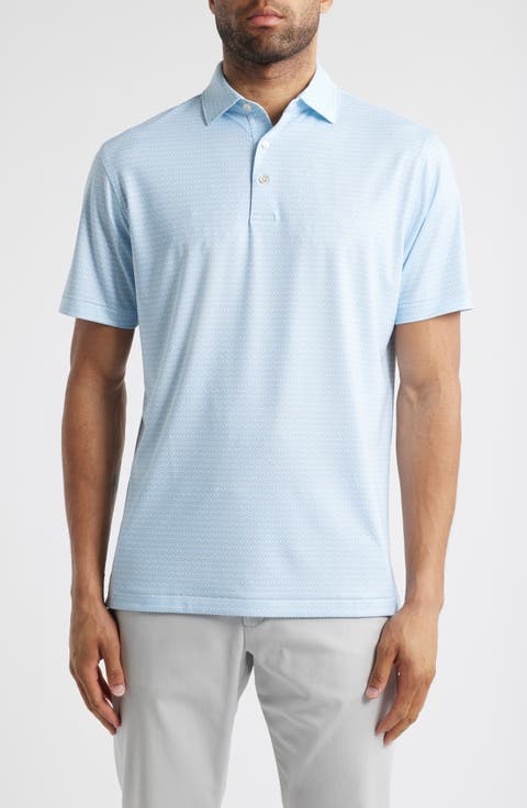 Vega Geometric Print Performance Jersey Polo