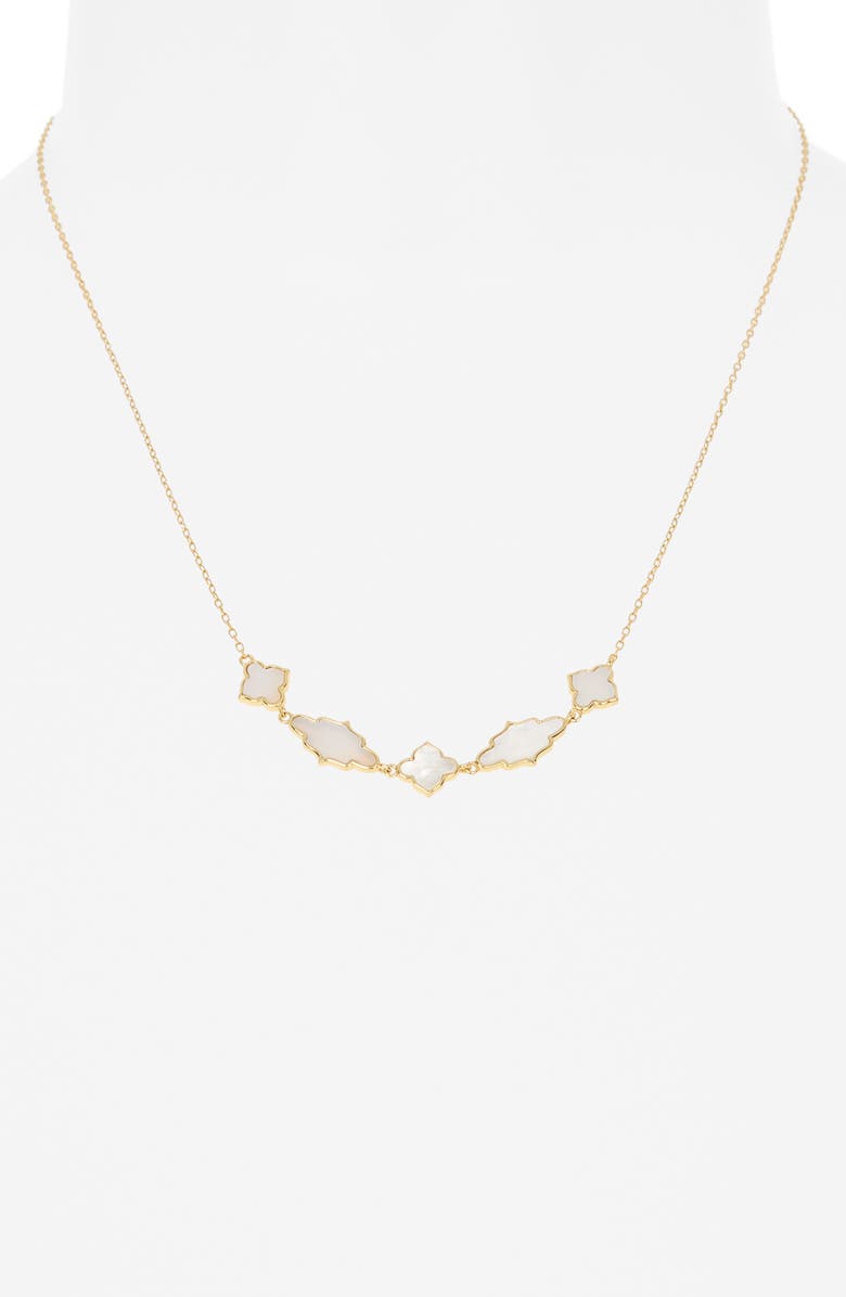 Argento Vivo Sterling Silver Mother of Pearl Quatrefoil Necklace, Alternate, color, Gold