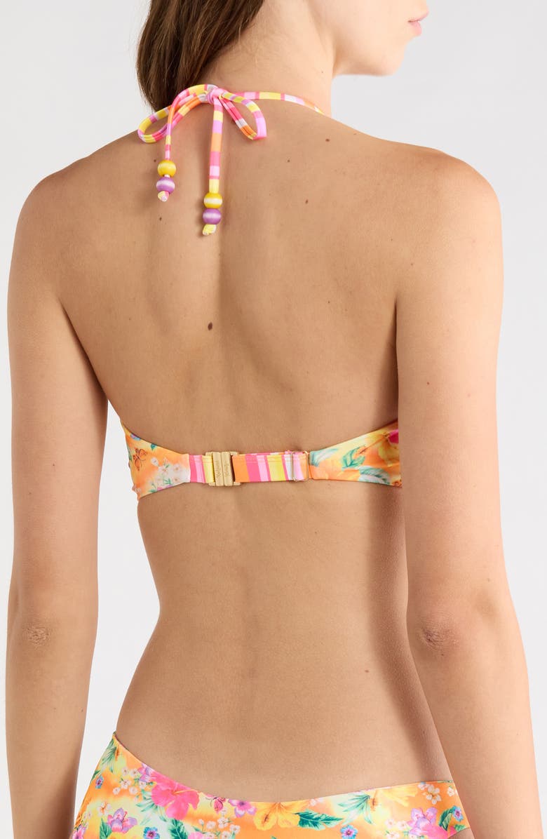 Kulani Kinis Ruched Bandeau Bikini Top, Alternate, color, Peachy Pocket