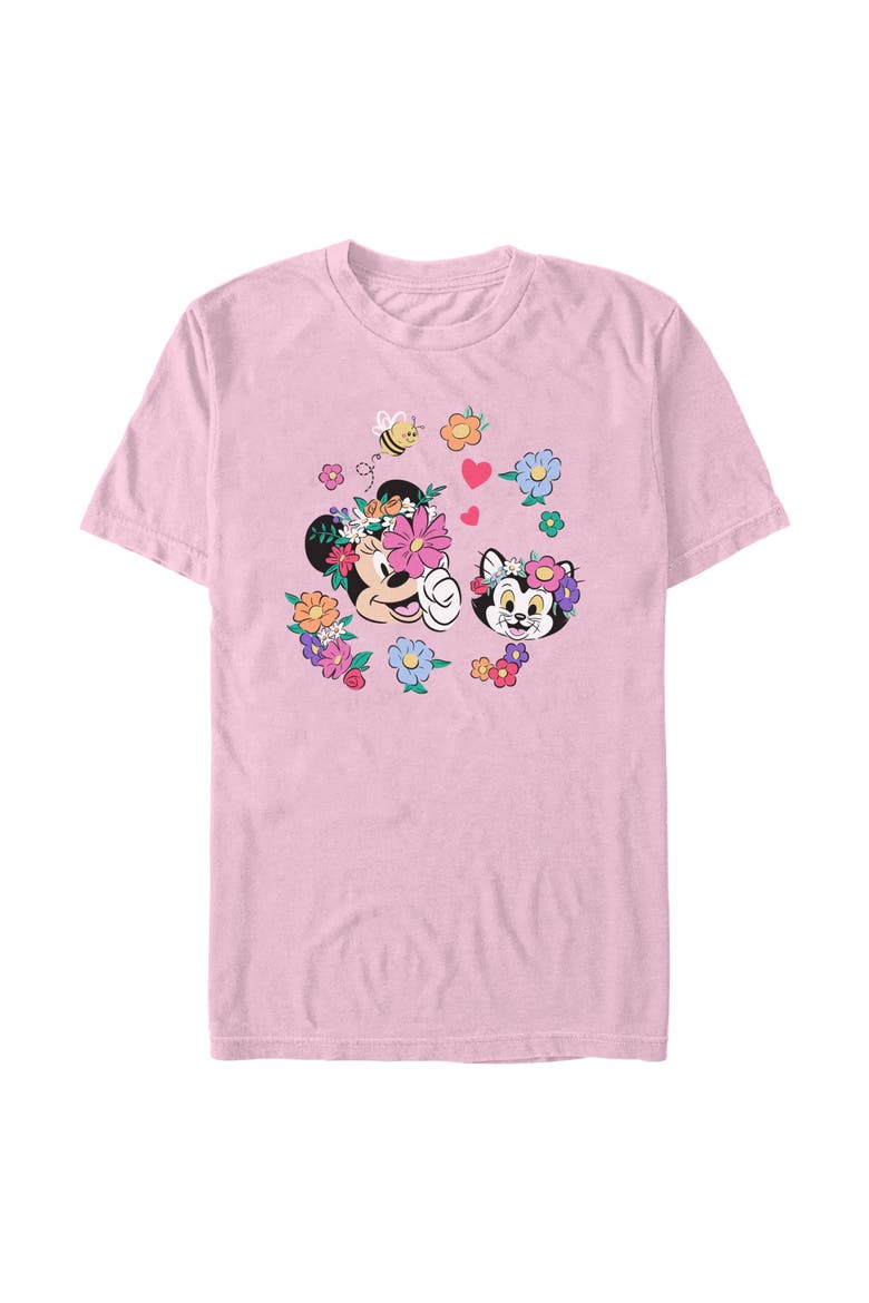 Men's Mickey & Friends Minnie And Figaro Spring Flower  Graphic T-Shirt, Main, color, Blossom