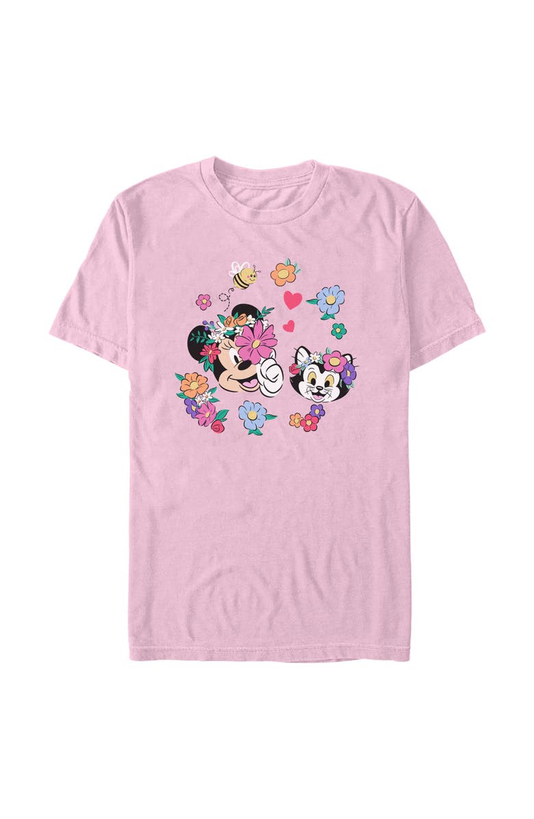 Mickey & Friends Men's Mickey & Friends Minnie And Figaro Spring Flower Graphic T-Shirt, Main, color, Blossom