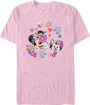 Mickey & Friends Men's Mickey & Friends Minnie And Figaro Spring Flower Graphic T-Shirt
