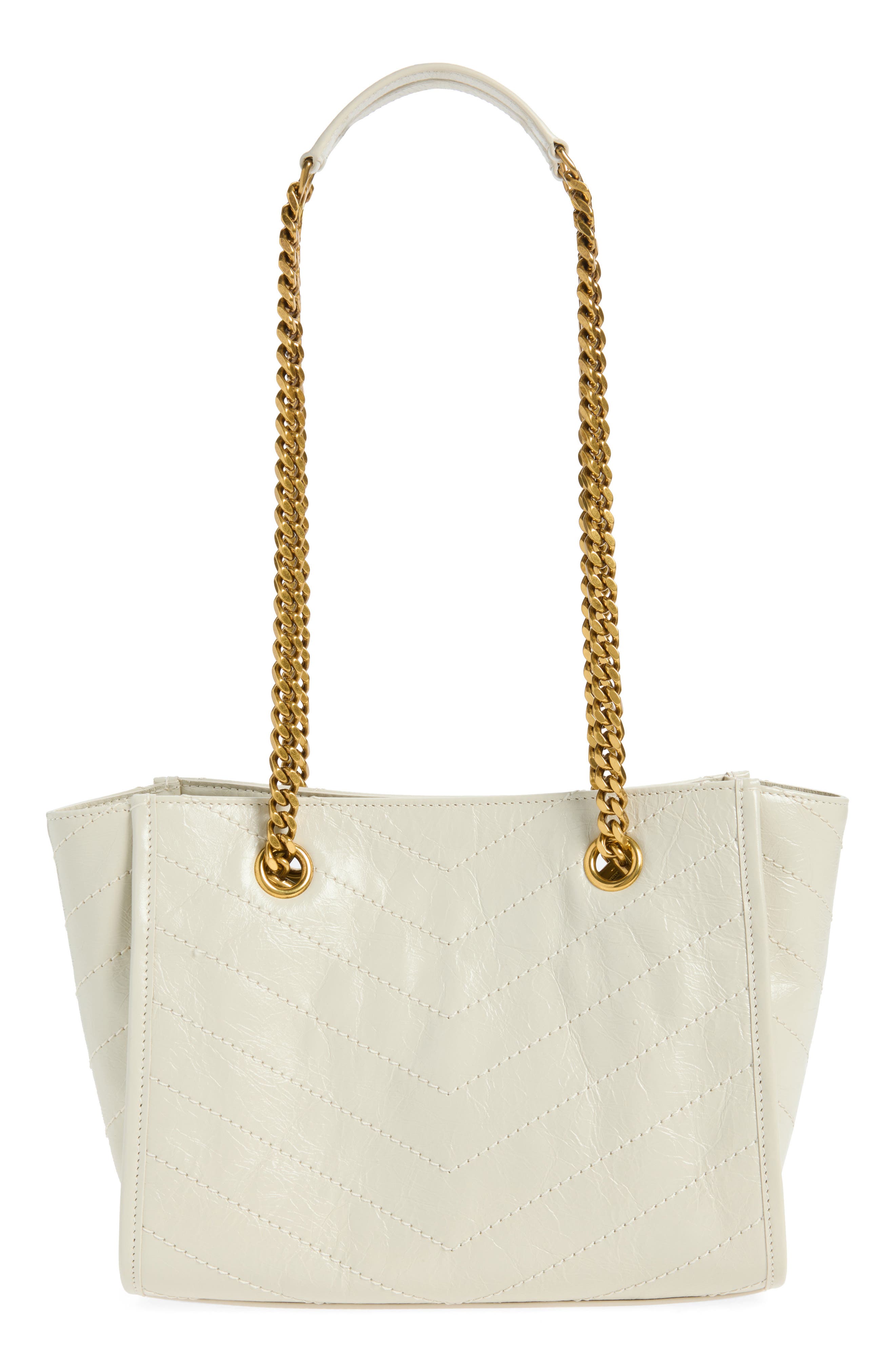Small Niki Matelassé Leather Shopping Tote, Alternate, color, BLANC VINTAGE