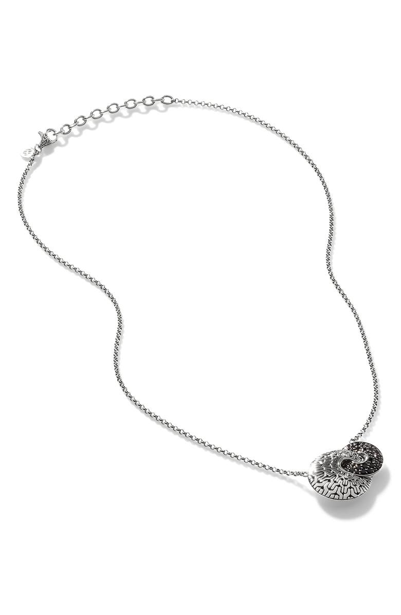 John Hardy Radial Pavé Pendant Necklace, Main, color, Black