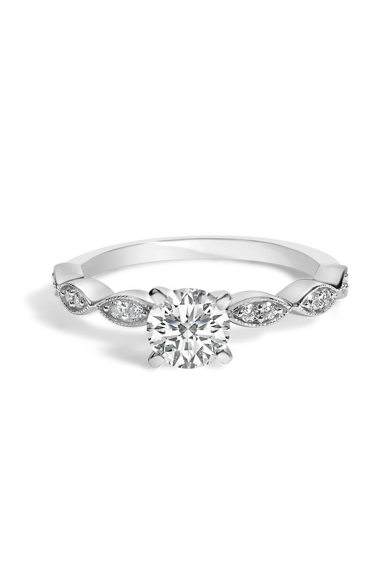 14K White Gold 1.0 Cttw Lab Grown Diamond Vintage Style Marquise Link Bridal Ring Set, Alternate, color, White