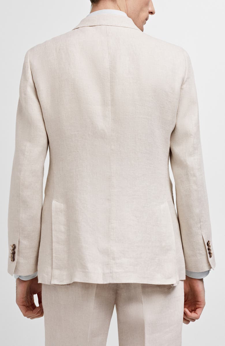 MANGO Slim Fit Linen Blazer, Alternate, color, Beige