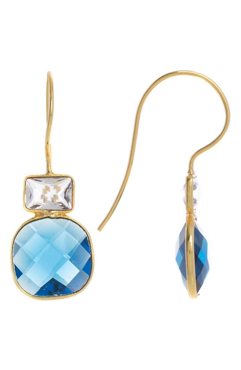 SAACHI Cushion Cut Chalcedony Drop Earrings, Alternate, color, 