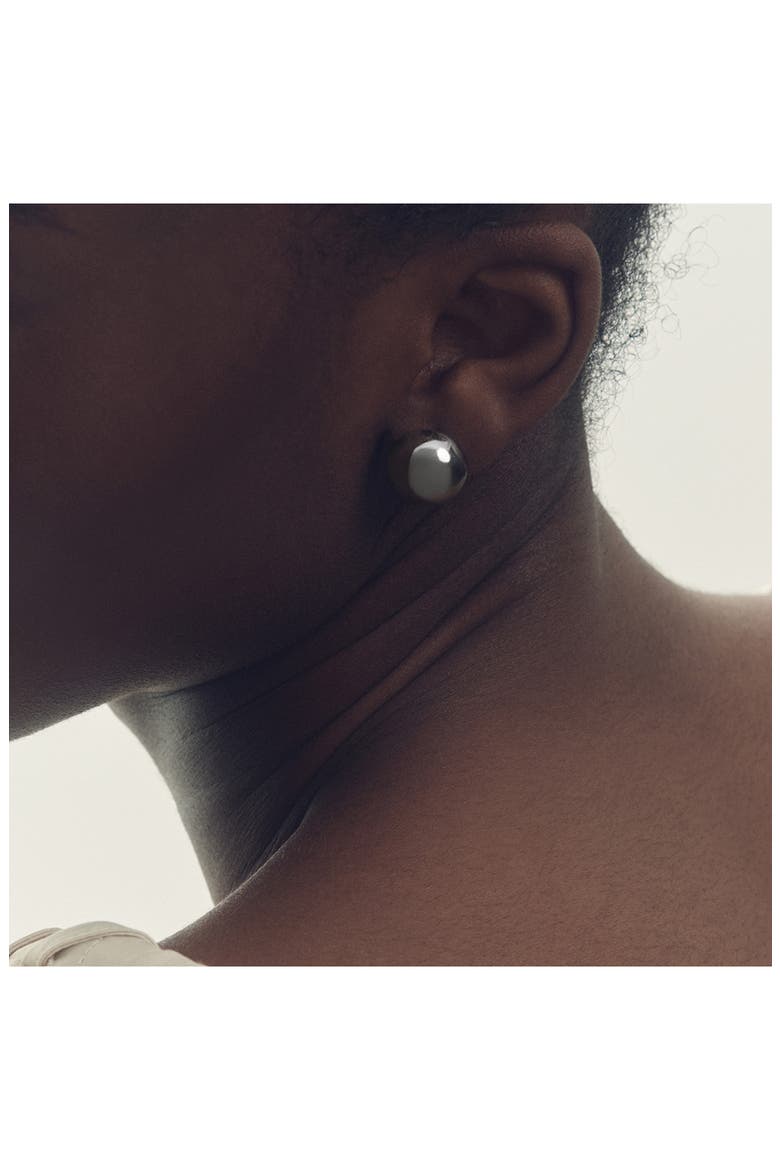 Pollie Polished Ball Huggie Hoop Earrings, Alternate, color, SILVER TONE