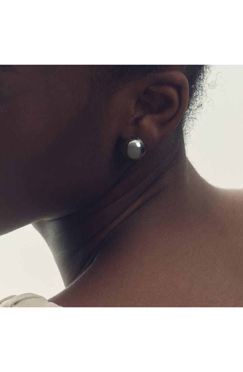 Reiss Pollie Polished Ball Huggie Hoop Earrings, Alternate, color, Silver Tone