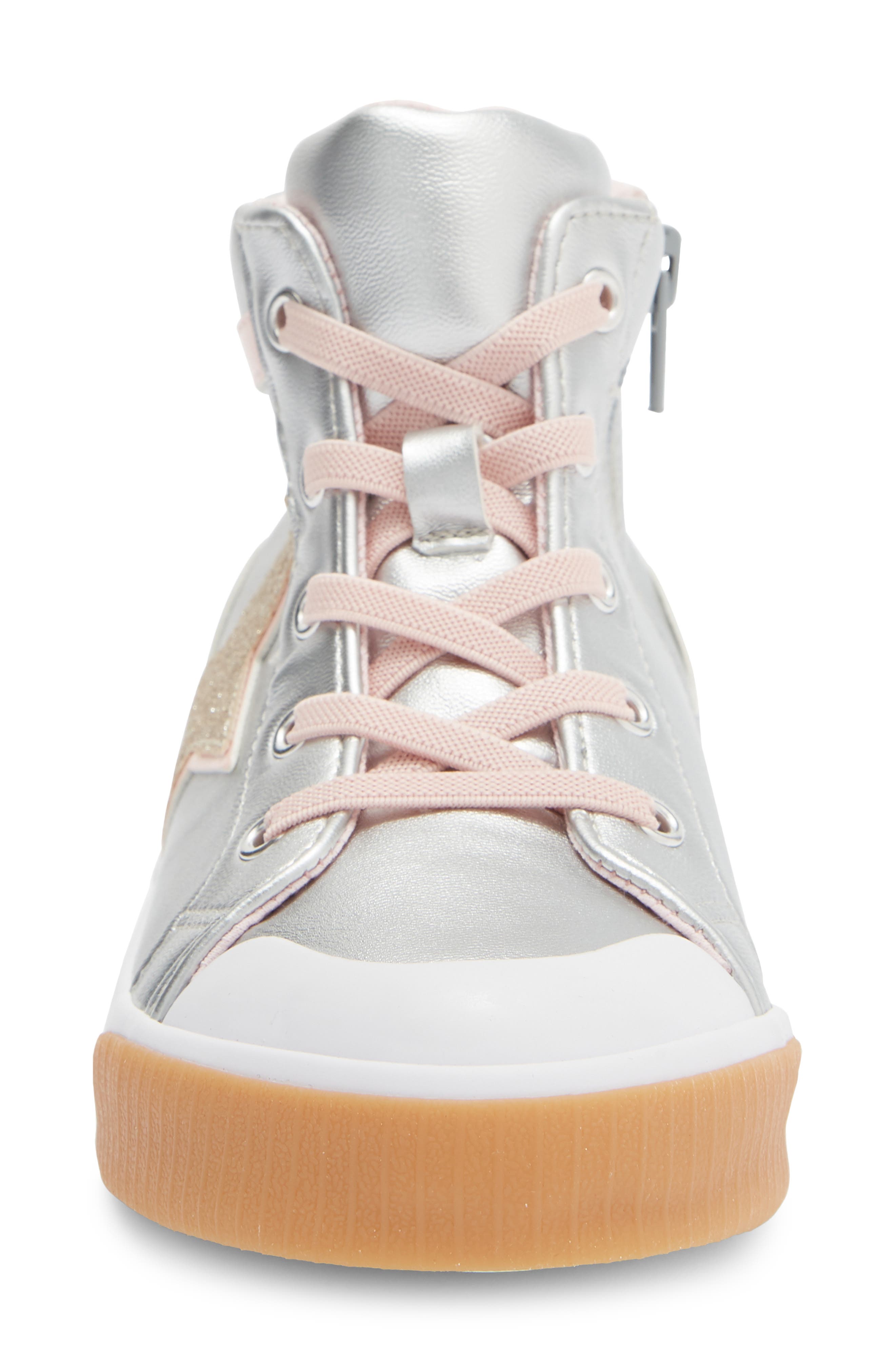 Kids' Hanna High Top Sneaker, Alternate, color, SILVER MULTI