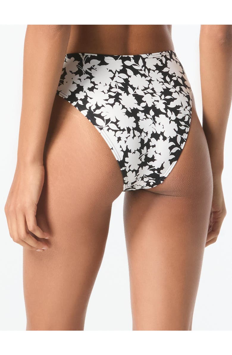 MICHAEL Michael Kors Monotone Floral Classic Bikini Swim Bottom, Alternate, color, Black