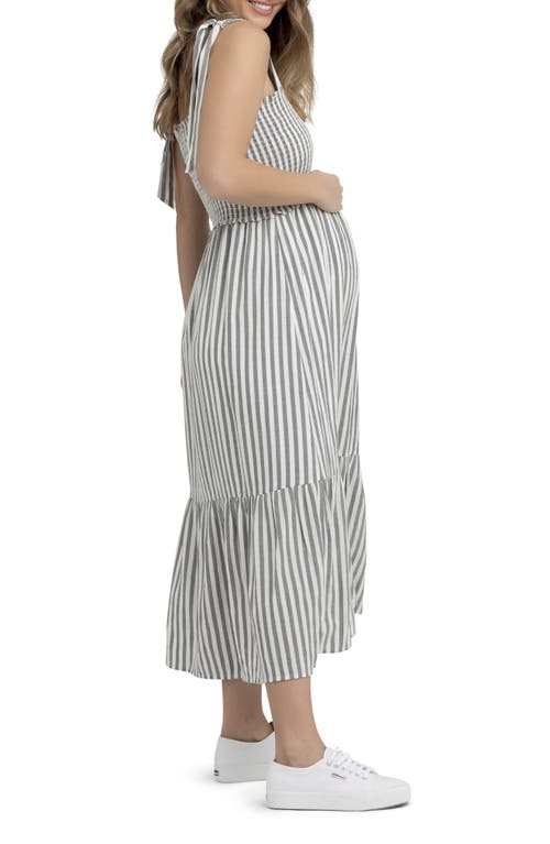 Ripe Maternity Ollie Smocked Maternity Dress In Gray