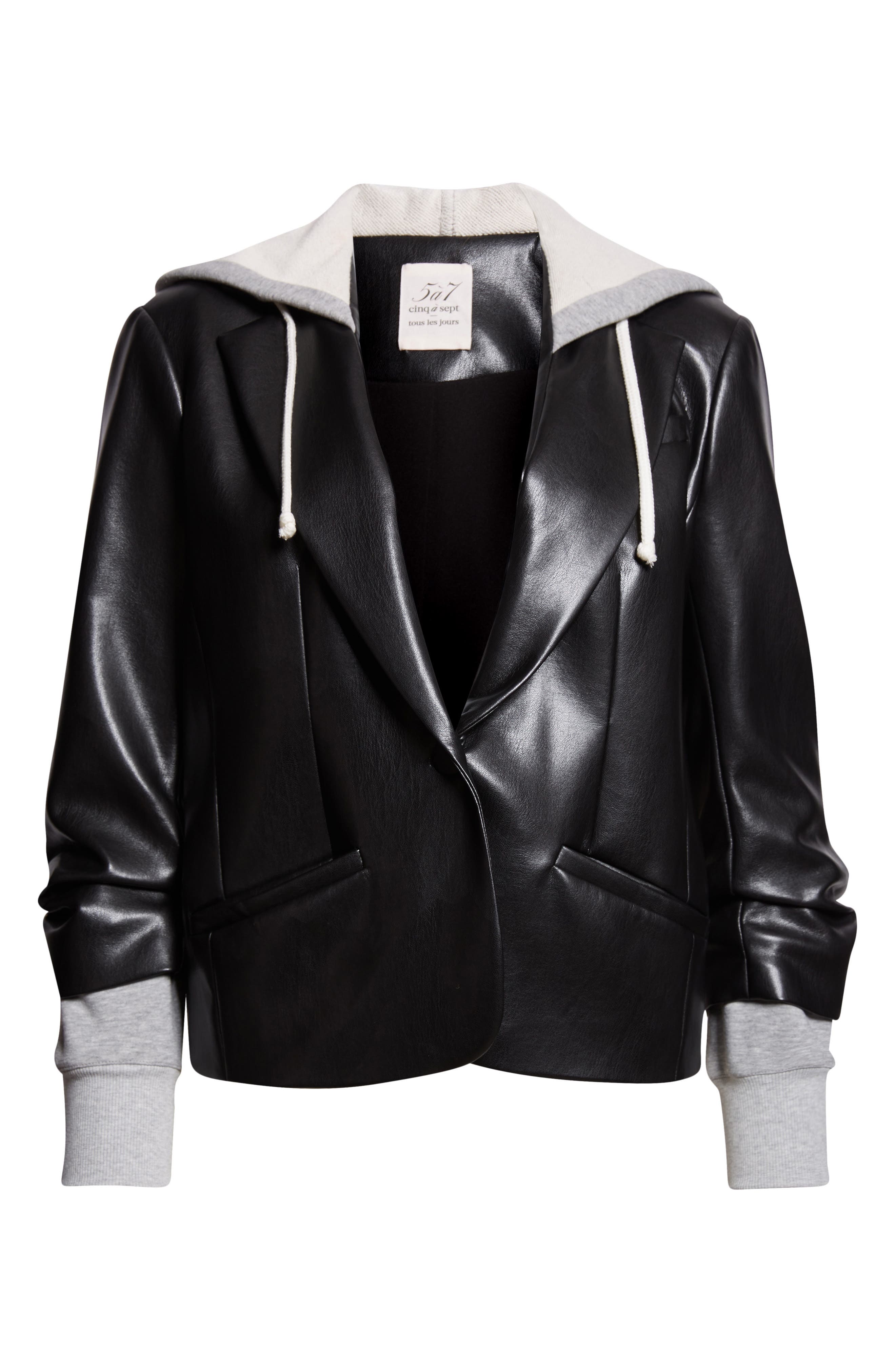 Cinq à Sept Khloe Hooded Faux Leather Jacket (Women) | Nordstrom