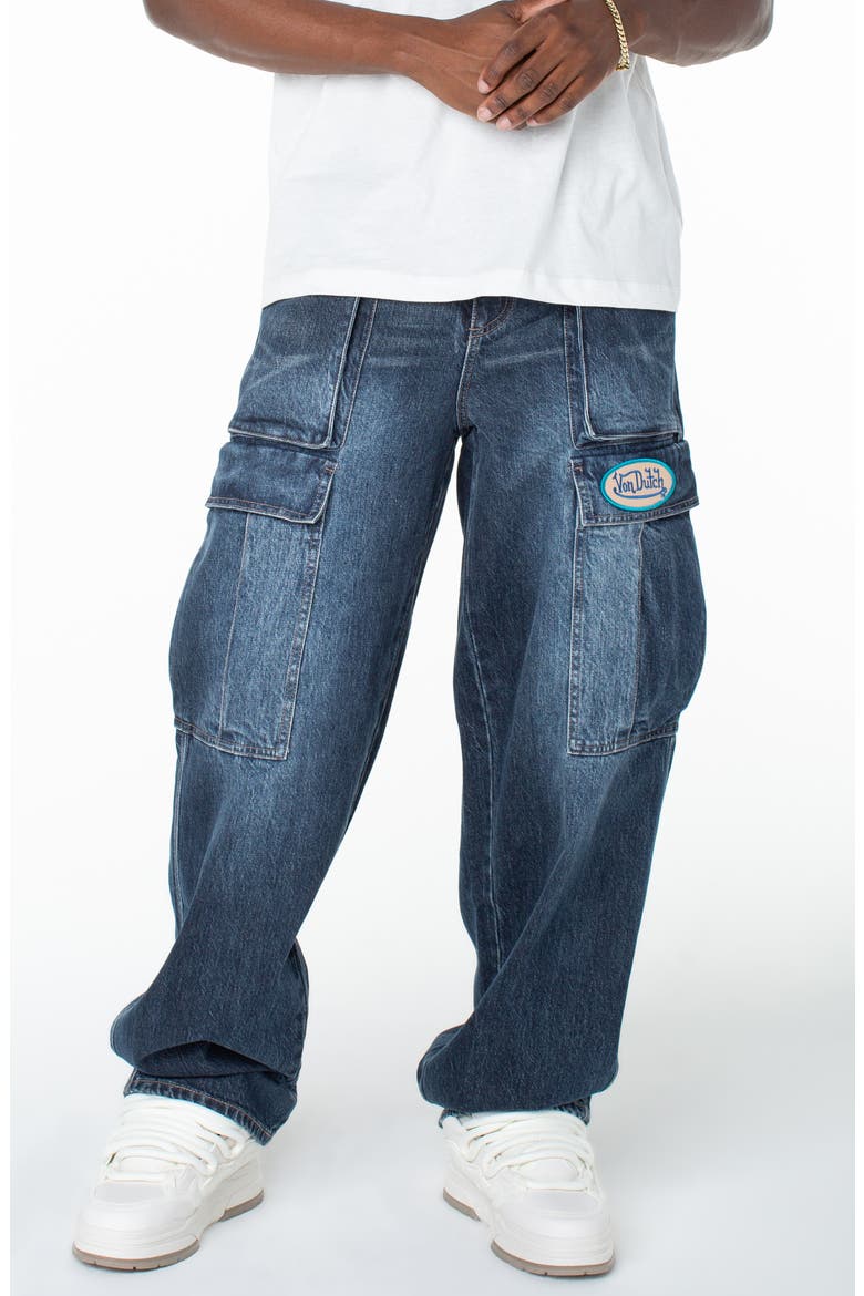 Outlaws Baggy Cargo Pocket Jeans, Main, color, MIDDLE MOON