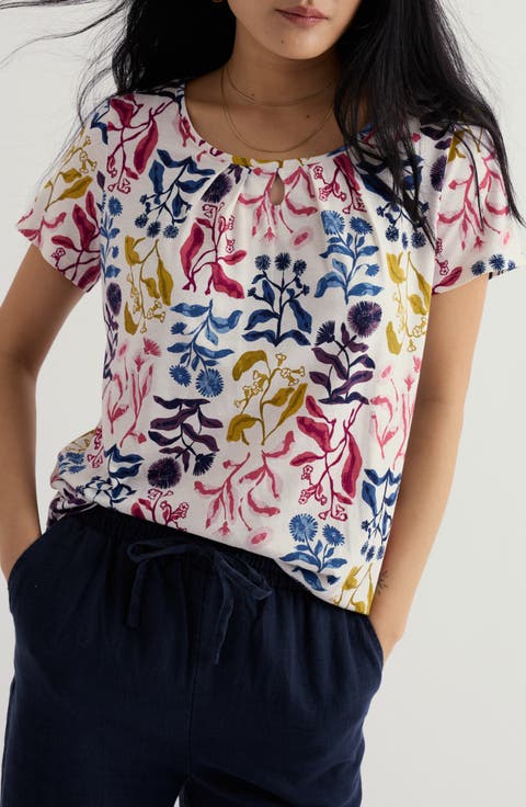 Appletree Floral Keyhole T-Shirt