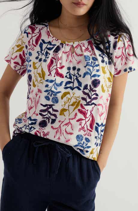 Appletree Floral Keyhole T-Shirt