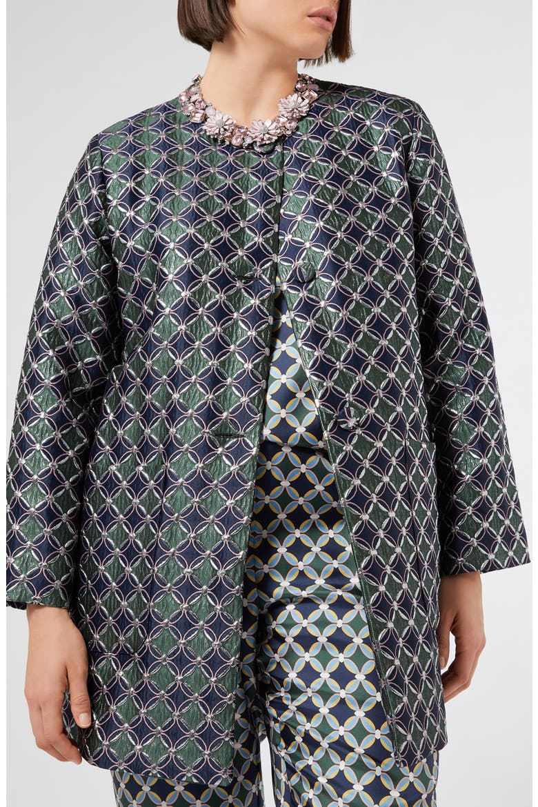 Dinda Geometric Jacquard Jacket, Alternate, color, MIDNIGHT BLUE