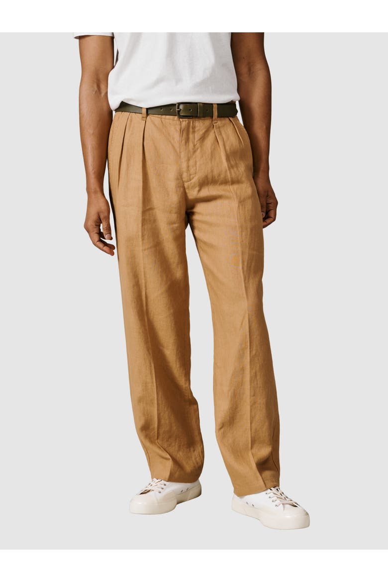 Belvedere Relaxed Linen Trouser, Main, color, Mustard