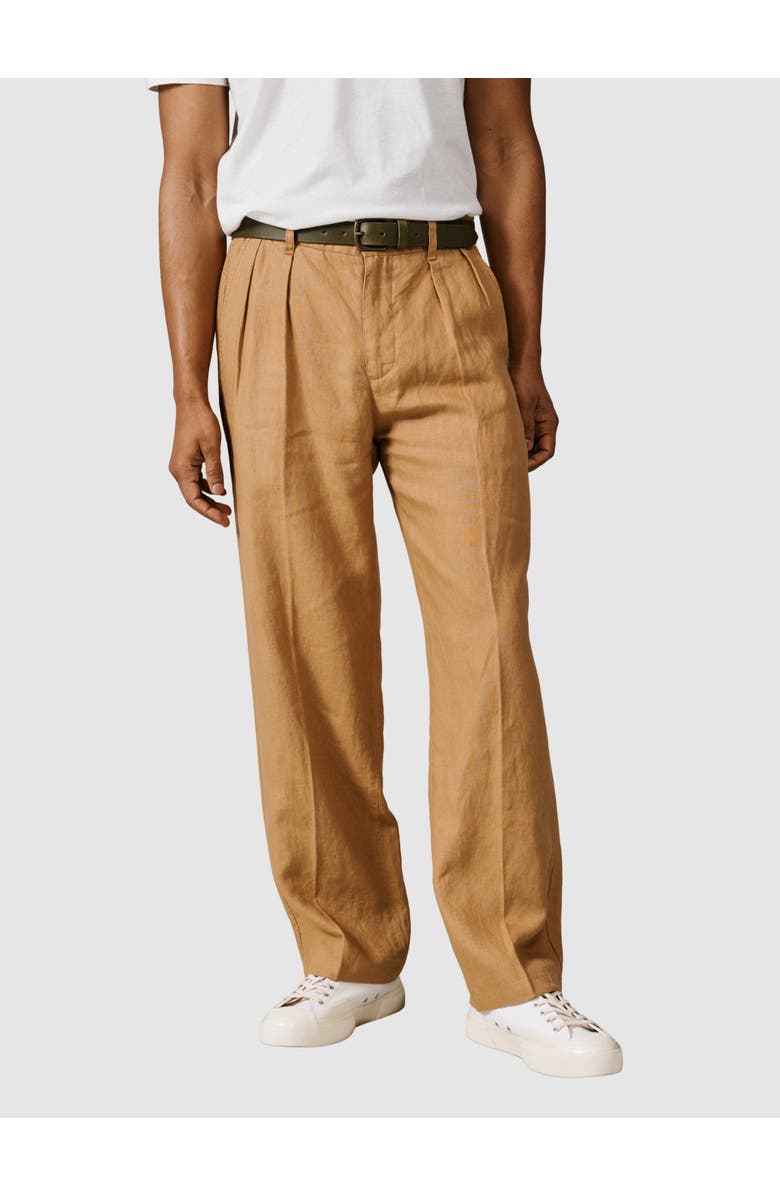 Aubin Belvedere Relaxed Linen Trouser, Main, color, Mustard