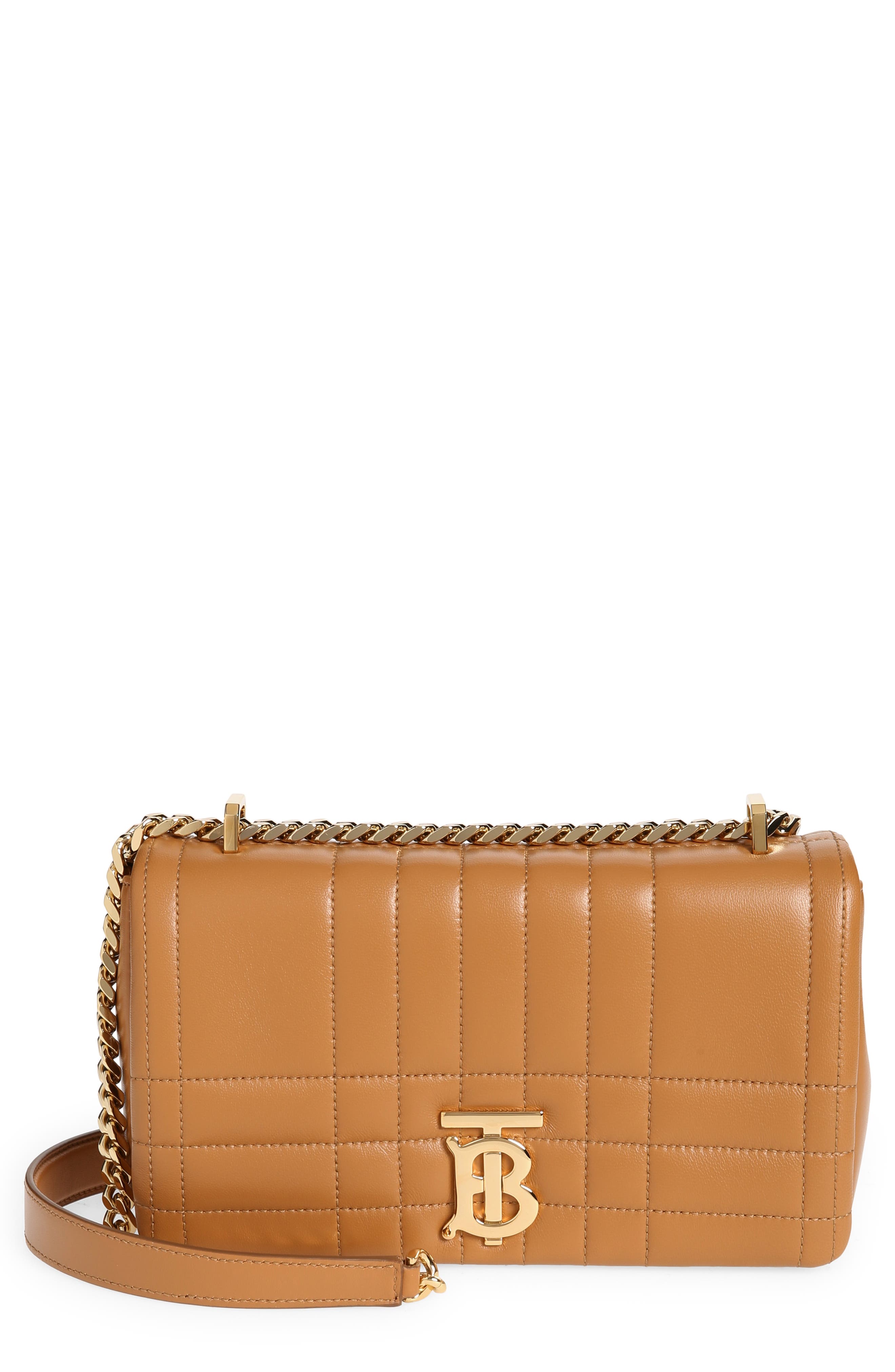 Small Lola TB Quilted Leather Shoulder Bag, Main, color, MARPLE BROWN