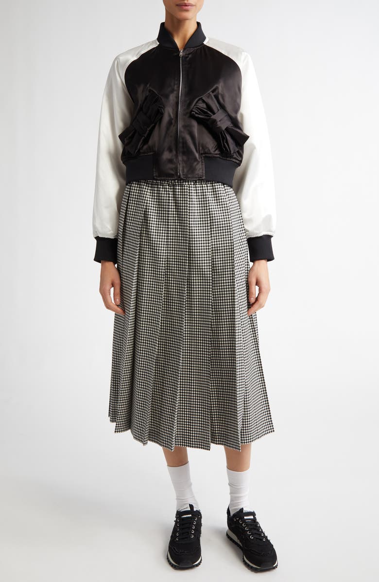 Comme des Garçons Girl Satin Bomber Jacket, Alternate, color, 