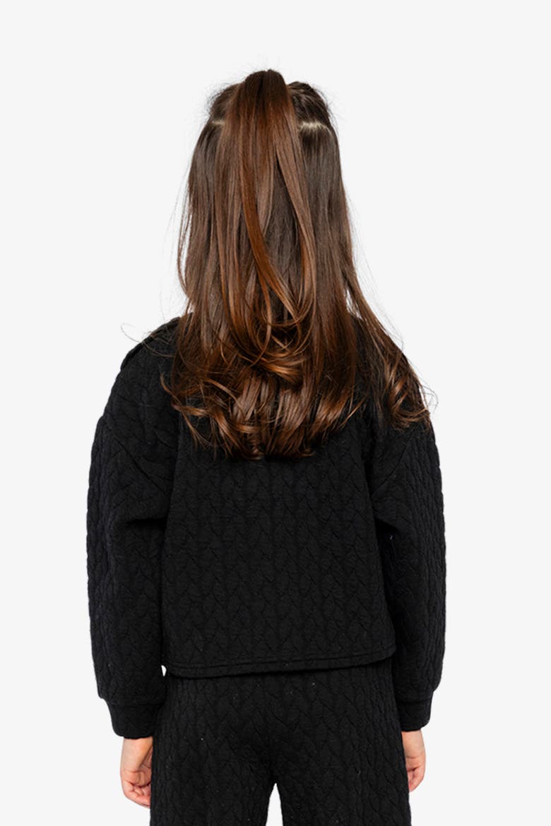 Quilted Diamond Shoulder Button Jacquard Sweatshirt, Alternate, color, Black